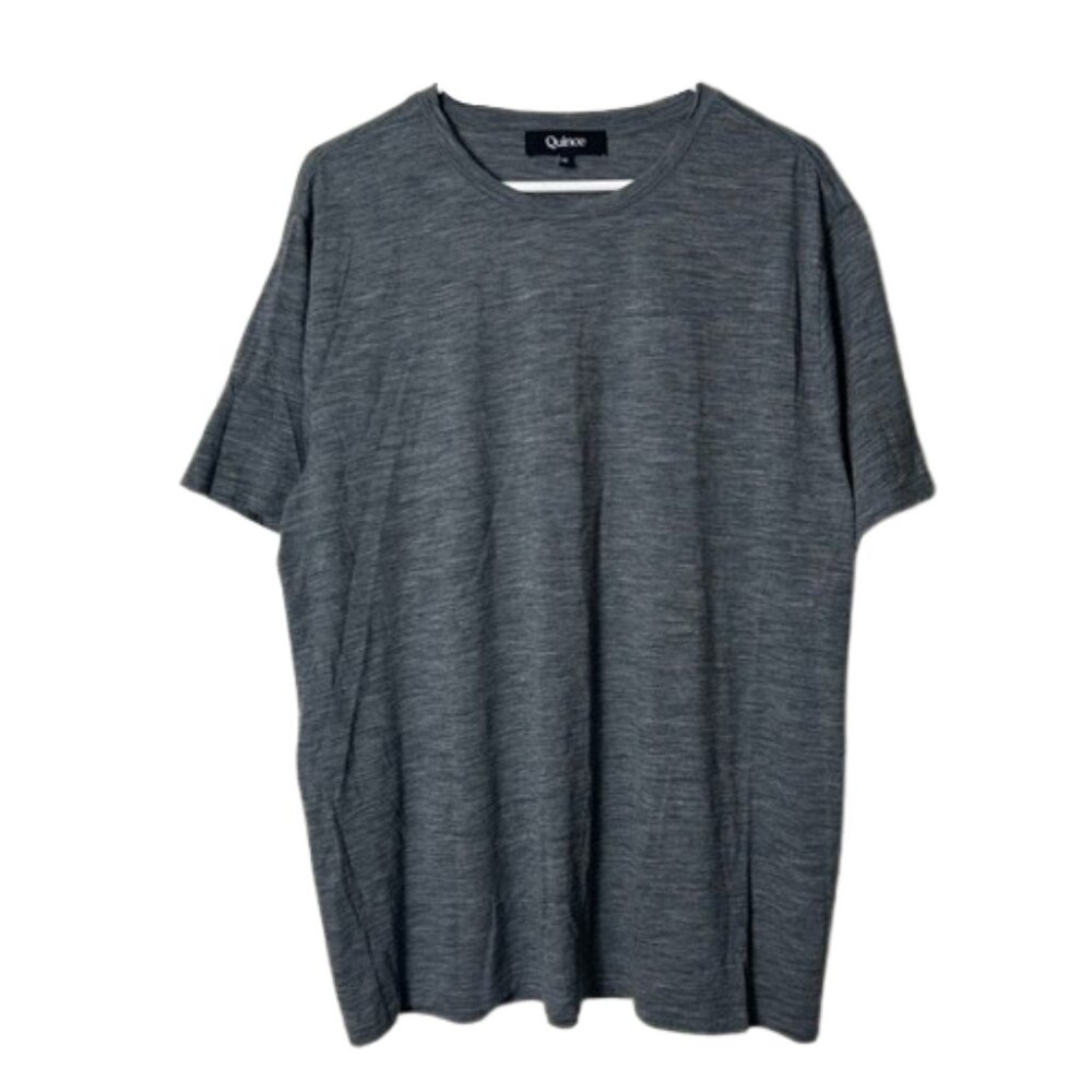 Quince heathered gray 100% merino wool short sleeve tee men's XXL base layer
